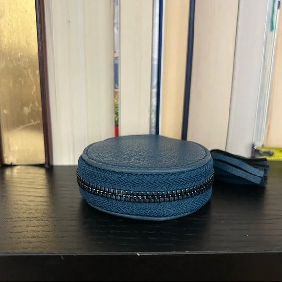 Blue and Beige Patterned Coin Purse/Bag Charm - Picture 5 of 9